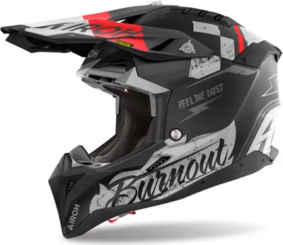 Image de Airoh Aviator 3 Burnout Motocross Helm, schwarz matt/rot, S (55/56)