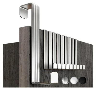 Produktbild von Türhaken, 10er SET - Edelstahl Türhaken zum Einhängen, universelle Türgarderobe zum Einhängen - Robuste Kleiderhaken Tür, Türhakenleiste zum Einhängen