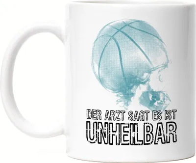 Produktbild von Der Arzt Sagt Es Ist Unheilbar Tasse Weiß Mannschaft Basketball Basket Korb Teamsport Ballsport Mannschaftsport