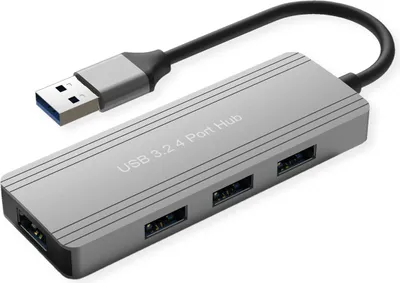 Obrázok produktu pre VALUE USB 3.2 Gen 1 rozbočovač, 4-portový, pripojovací kábel USB-A