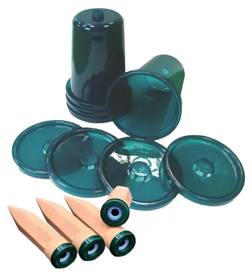 Produktbild von BioGreen Bewässerungssystem "Hydro Cup" mit 4 Tonkegeln und Becheraufsätzen