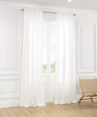 Obrázek produktu pro Záclona - Lněná - Bílá - 132 x 210 cm - Do obývacího pokoje a ložnice