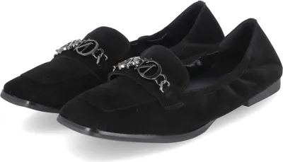 Image de Mocassins pour femme CafèNoir, en daim noir, taille : 39