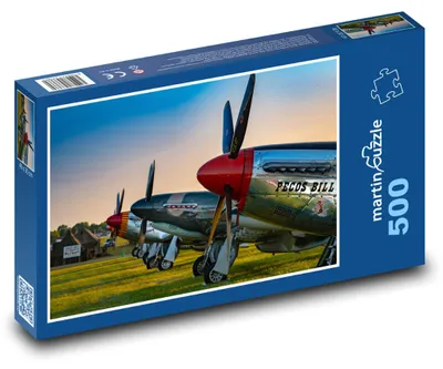 Produktbild von Puzzle 500 Historisches Flugzeug im Sonnenuntergang - martinpuzzle