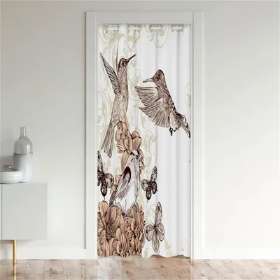Produktbild von Verdunklungsvorhang mit Ösen Schmetterling & Blumen 116x137 cm