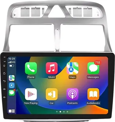 Produktbild von Autoradio mit Bluetooth, CarPlay, kompatibel mit Apple und Android, Stereoanlage, Navigation, Navigationssystem für Peugeot 307 / 307CC / 307SW (2002–2013)