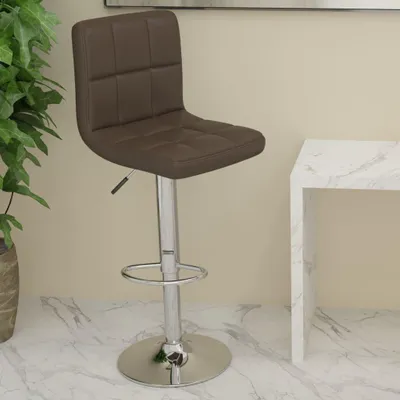 Image de Tabouret de bar en polyuréthane 40 x 90-111 x 47 cm brun