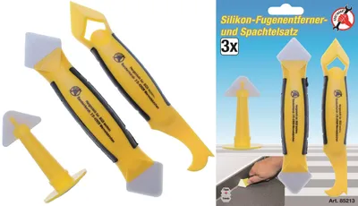 Image de KRAFTMANN 85213 Kit d'enlèvement de joints et de mastic silicone, 3 pièces