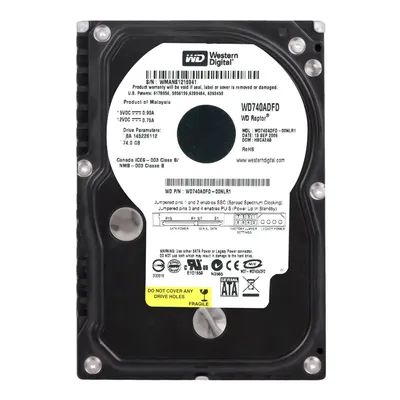 Produktbild von Western Digital 74GB 3.5" SATA, SATA, 74 GB, 3.5", 2,48 W, 2,66 W, 0 - 55 °C