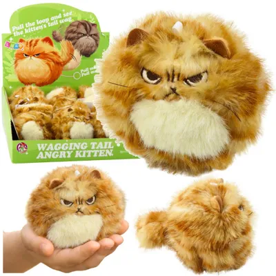 Produktbild von Plüschkätzchen-Schlüsselanhänger mit wackelndem Schwanz und Quietschgeräuschen, 9 cm