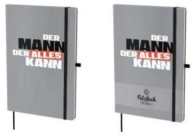 Produktbild von Notizbuch „Der Mann, der alles kann“, A5, liniert, 96 Blatt, 80 g/m², mehrfarbig