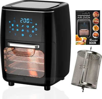 Starlyf® Air Oven XXL – 12 Liter Heißluftfritteuse mit 10 Programmen und Rotisserie-Funktion, Drehspieß, 1700 Watt , Ohne ÖL