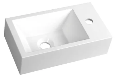 Obrázok produktu pre AMAROK umývadlo z liateho mramoru 40x22cm, pravé, biele