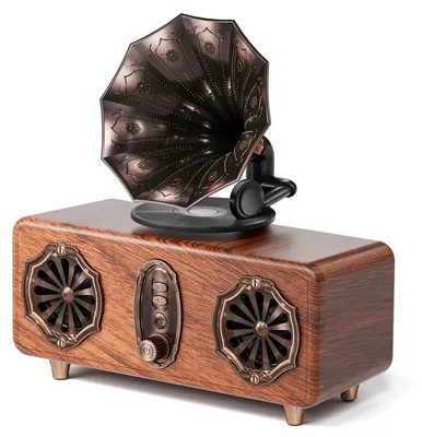 Obrázek produktu pro Retro Bluetooth reproduktor s FM rádiem, podporuje karty TF/AUX/USB