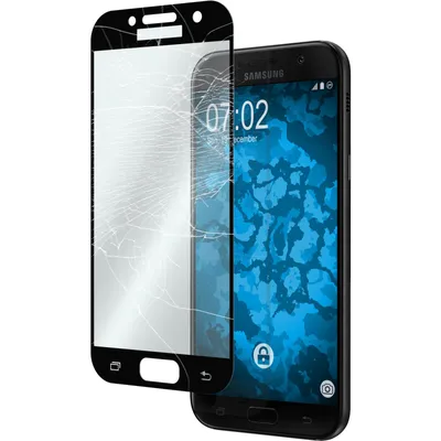 Produktbild von 1er-Pack PhoneNatic Glas-Folie klar full-screen schwarz kompatibel mit Samsung Galaxy A3 2017 - Panzerglas für Galaxy A3 2017