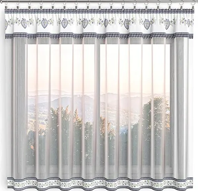 Obrázek produktu pro Hotová záclona 300x140cm - Srdce folk