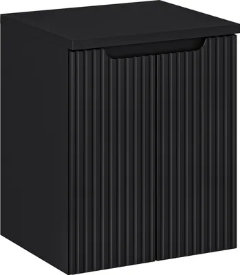 Immagine prodotto di Mobile Da Bagno 50 Cm Nero Opaco Con Piano Rigato Moderno