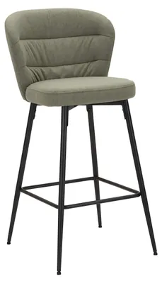 Immagine prodotto di Set 2 Sgabelli Bar LOSANNA Verde 52x59x108 cm - Sgabelli in Tessuto con Gambe in Metallo Nero - Design Anni '70 Glam