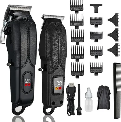 Produktbild von Professioneller Haarschneider – 4 einstellbare Geschwindigkeiten – 13 Begrenzungskämme