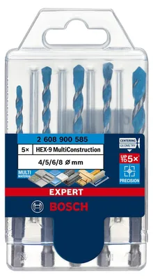 Imagen del producto de Set de 5 Brocas BOSCH EXPERT HEX-9 MultiConstruction (2 608 900 585)