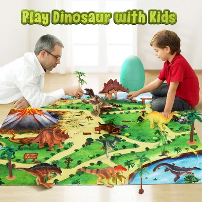 Produktbild von Pickwoo Dino Set – Realistische Dinosaurierfiguren für Kinder | Lernspielzeug & Spielset für Dino-Fans und kleine Entdecker