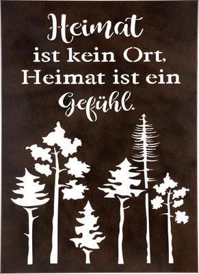 Produktbild von Gilde Wandrelief "Heimatwald" dunkelbraun "Heimat ist kein Ort, Heimat ist ein Gefühl." L= 2,0 cm B= 50,0 cm H= 70,0 cm 67186