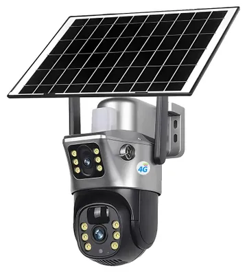 Obrázek produktu pro Solární kamera, duální objektiv, noční vidění, 4G kamera bez SD karty