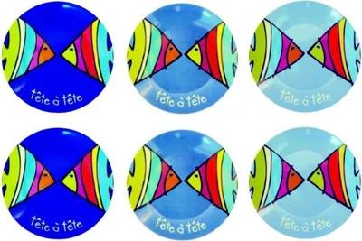 Produktbild von 6 Dessertteller Fische - Bleu Poisson - Teller