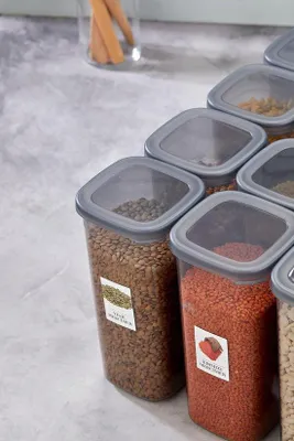 Produktbild von Famanu Vorratsbehälter Set 12 Stück 1750 ml - stapelbar, luftdicht, mit Etiketten