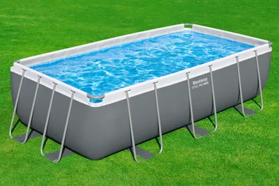 Produktbild von Bestway® Steel Pro MAX™ Frame Pool Set mit Filterpumpe 404 x 201 x 100 cm, grau, eckig