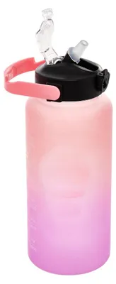 Produktbild von Große Trinkflasche 2 Liter mit Strohhalm, auslaufsicher für Sport & tägliche Hydration