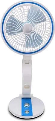 Zdjęcie produktu dla Wentylator bezprzewodowy składany z lampką LED, niebiesko-biały