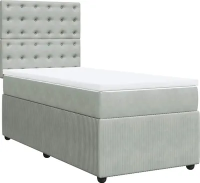 Produktbild von vidaXL Boxspringbett mit Matratze Hellgrau 80x200 cm Samt