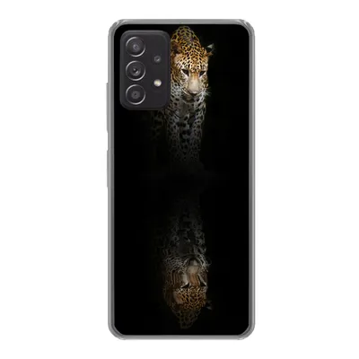 Produktbild von MuchoWow® Handyhülle Schutzhülle Hülle für Samsung Galaxy A33 5G Leopard - Reflexion - Schwarz Silikon Softcase Handy Hülle - Kartenhalter