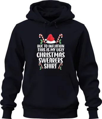 Obrázok produktu pre Inflation Ugly Christmas Sweater Shirt - Christmas Xmas Christmas Uni mikina s kapucňou, Navy, L