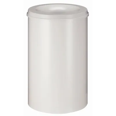 Produktbild von Selbstlöschender Papierkorb & Abfallsammler aus Metall | 110 Liter, HxØ 72x47cm | Weiß