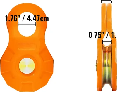 Immagine prodotto di Blocco per calate in corda doppia, capacità di carico 25000 lbs, Acciaio al carbonio resistente, 2 pezzi