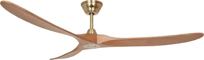 Obrázek produktu pro Energeticky úsporný stropní ventilátor s dálkovým ovládáním Eco Genuino kartáčovaná mosaz / dub střední 180 cm