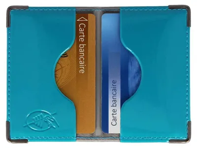 Immagine prodotto di Portacarte di credito - Protezione RFID - Blu - 2 carte - 9,7 x 6,5 x 0,5 cm