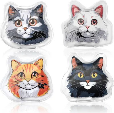 Produktbild von COM-FOUR® 4x Taschenwärmer wiederverwendbar - Handwärmer mit Katzen Motiv