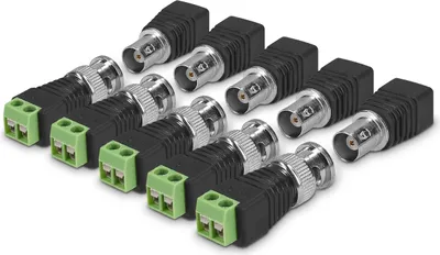 Produktbild von kwmobile 5x BNC Stecker Adapter Set - 5x BNC Stecker 5x BNC Buchse Terminal Block Steckverbinder - für z.B. Mini Kamera CCTV Netzwerk - BNC-Verbinder