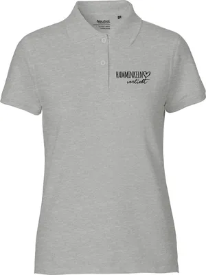 Produktbild von Huuraa Damen Polo Shirt Hamminkeln verliebt XL Sport Grey Bio Baumwolle Fairtrade Poloshirt Geschenkidee