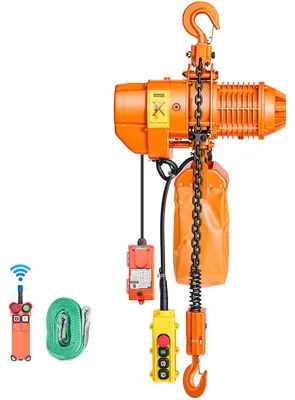 Produktbild von Elektrokettenzug - 1 t (1000 kg) - 6 m Hubhöhe - 3-Phasen-Antrieb - Funkfernbedienung 100 m & Kabelfernbedienung 4,5 m - G80-Doppelkette - Für Brückenkran
