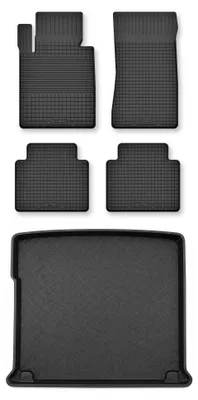 Productafbeelding van Rubberen automatten + kofferbakmat voor Mercedes-Benz ML W166 2011-2015 – 5-delig, zwart, op maat – Wielganizator Semi-Universal