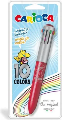 Produktbild von Carioca 41501 Kugelschreiber Schwarz, Blau, Grün, Orange, Pink, Rot, Violett, Gelb Multifunktions-Kugelschreiber 1 Stück(e)