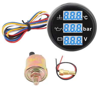 Productafbeelding van Digitale 3-in-1 Meter - Watertemperatuur - Oliedruk - Voltmeter - IP67