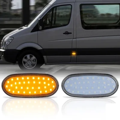 Image de 2x LED Feux de position latéraux Feux de position latéraux Feux de gabarit latéraux en verre transparent blanc SET pour Mercedes Spinter W906 / VW Crafter 2E