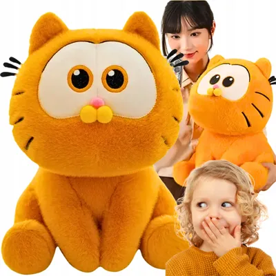 Produktbild von 3-in-1 Plüschfigur mit Decke und Kissen – Großer Kuscheltier Garfield 40 cm – Weich & praktisch zum Schlafen, Spielen & Reisen