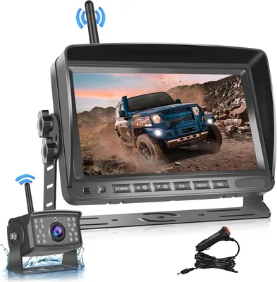 Image de Caméra de recul numérique, sans fil, écran IPS de 7 pouces, AHD, caméra de recul étanche, vision nocturne, enregistrement vidéo, caméra de recul sans fil
