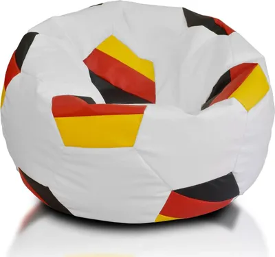Produktbild von Ecopuf Fussball Sitzkissen, Kunstleder Sitzsack, im Flaggen-Design Deutschland